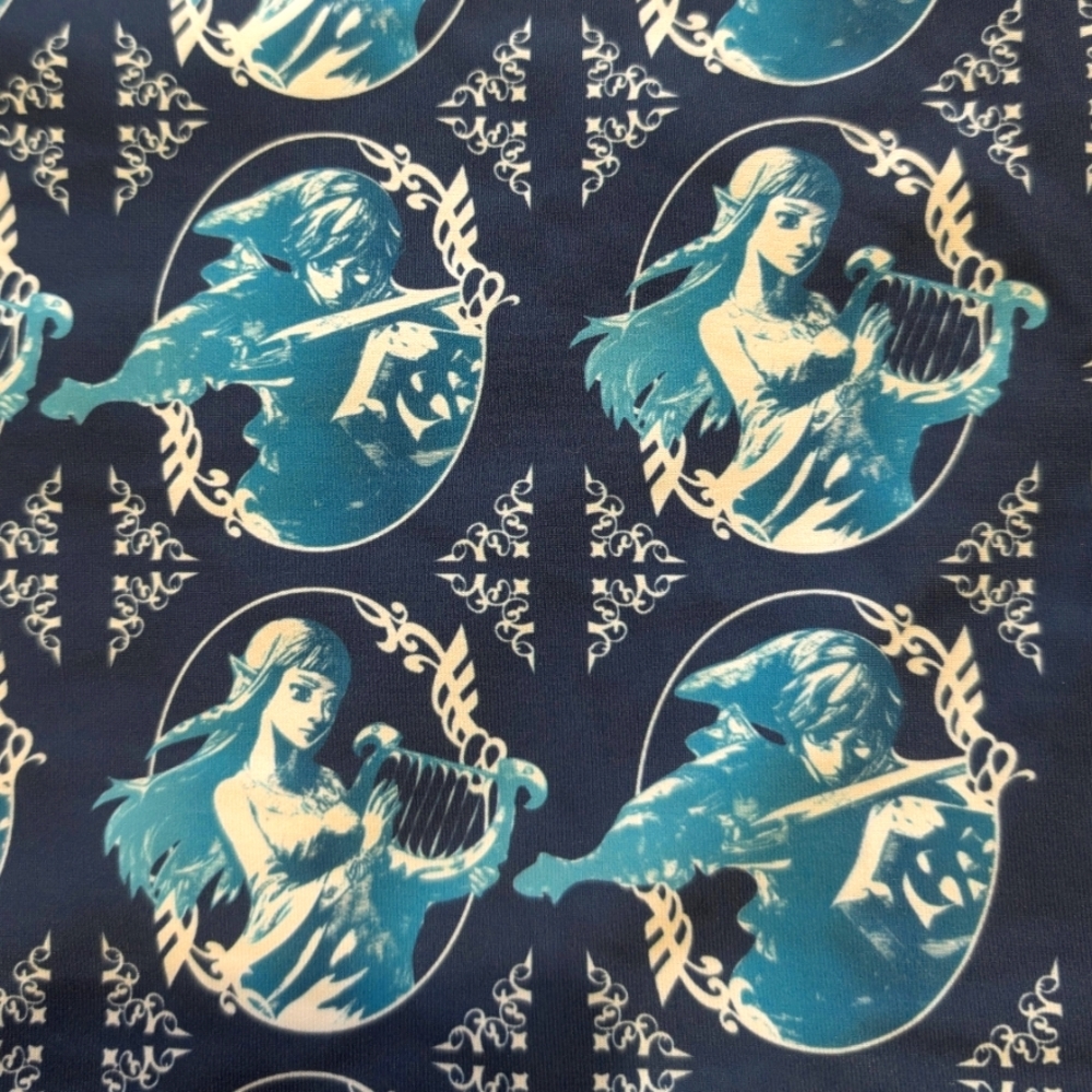 NWT Blackmilk Legend Of Zelda Nintendo Blue High Waisted Cuffed Shorts Large - Picture 5 of 11